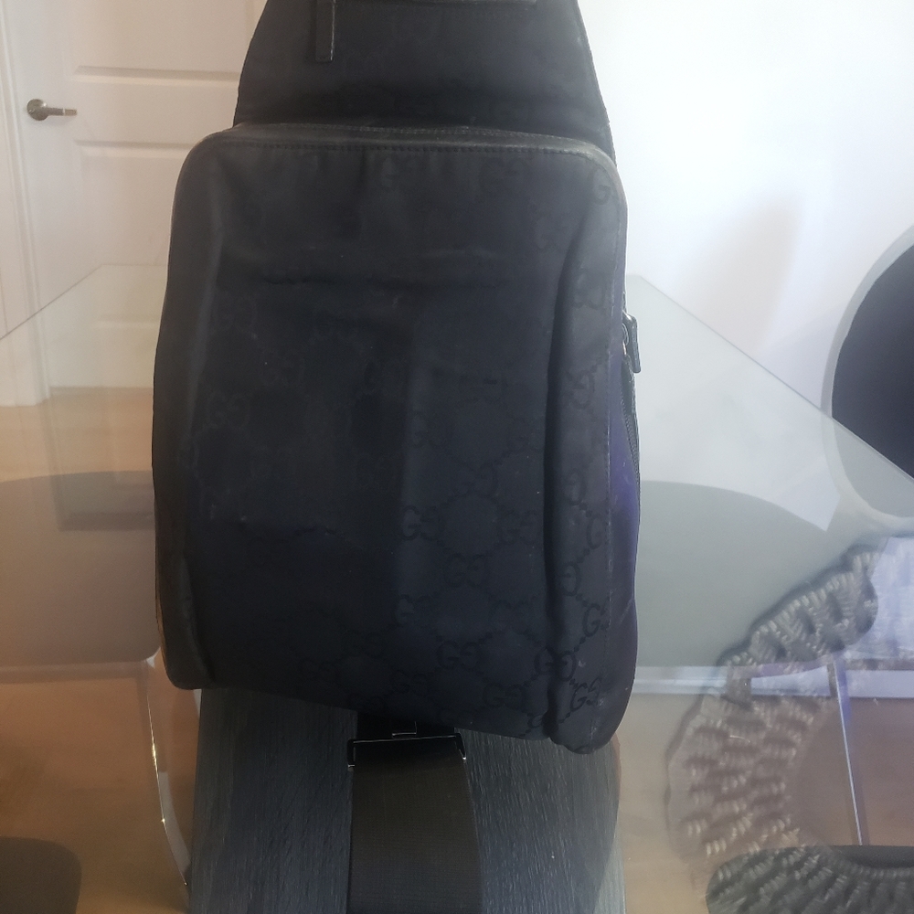 Gucci black  vintage one strap backpack "Authentic "
